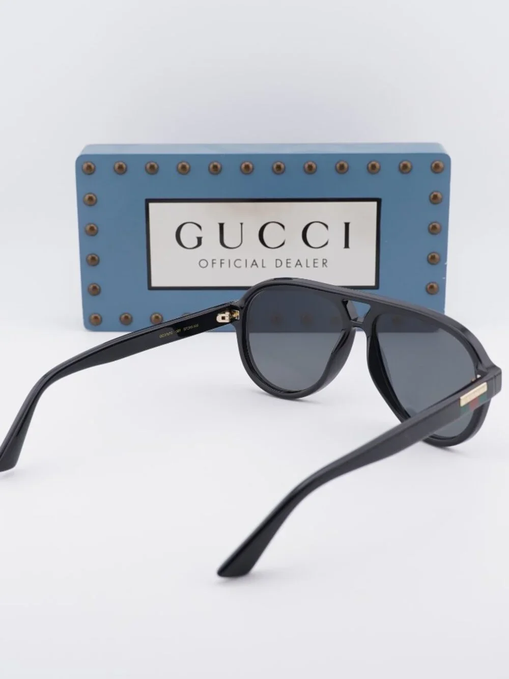 Gucci GG0767S 001 Aviator Men Sunglasses - Black / Grey